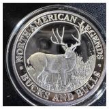 1 oz Fine Silver Round N. American Big Game Series