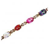 11 CT Mystic Topaz Yellow Gold Link Bracelet