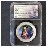 1 oz Fine Silver Life of Washington MS70 NGC