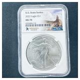 2022 American Silver Eagle MS 70 Nebraska NGC