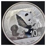 2016 Chinese Silver Panda  30 Gram Silver Coin