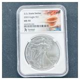 2022 American Silver Eagle MS 70 Vermont NGC