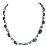 Azurite-Malachite Cabochon Link Necklace