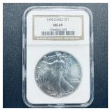 1990 American Silver Eagle MS 69 NGC