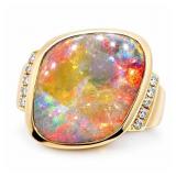 Australian Opal Diamond Statement Ring 18k
