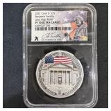 2021 1 oz Silver Franklin High Relief PF70 UC