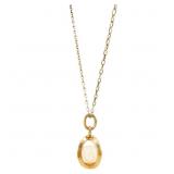 Cultured White Pearl Necklace 14k Gold
