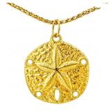 Mirror Finish Sand Dollar Pendant 14k