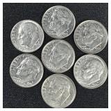(7) Assorted 1990s Roosevelt Dimes