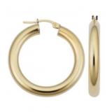High Polish Huggie Hoops 18k Yellow Gold
