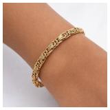 Classic Wheat Link Bracelet 14k Gold 7'