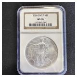 2000 American Silver Eagle NGC MS69