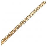 Polished Woven Link Chain Gold Bracelet