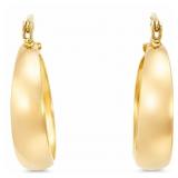 Sleek Tapered Hoop Earrings 14k Yellow Gold