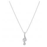 Diamond Swirl Necklace 14k White Gold