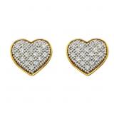 Pave Diamond Heart Earrings 14k Gold