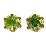 1/2 Carat Green Diamante Earrings 14k Gold