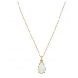 2.6 Carat Opal & Diamond Necklace 14k Gold