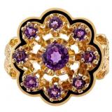 Custom Amethyst Statement Ring 14k