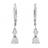 Diamond Drop Earrings 14k White Gold
