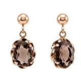 2.5 Carat Smoky Quartz Yellow Gold Earrings