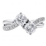 3/4 Carat Diamond Bypass Ring 14k Gold