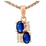 Sapphire & Diamond Pendant 14k Yellow Gold