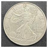 1 oz Walking Liberty silver round