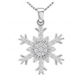 3/4 + CT Diamond Snowflake Pendant 14k