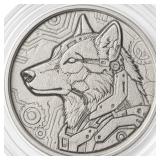 2026 Liberia Cyberpunk Gray Wolf Platinum Coin