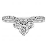 Modern Diamond V White Gold Ring