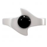 Modernist Asymmetric Jet Cuff Bracelet