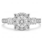 Diamond Halo Engagement Ring 14k Gold