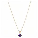 3/4 Carat Custom Amethyst Necklace 14k Gold