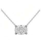 1.75 CT Moissanite Solitaire Necklace 14k WG