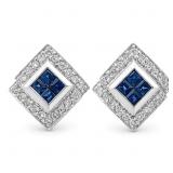 Sapphire & Diamond Earrings 14k $1 NR