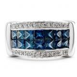 2 CT Sapphire & Diamond Ring 14k Gold