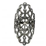 Art Deco Style Oval Shield Ring
