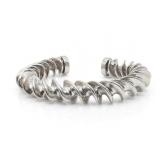 Modernist Twisted Spiral Cuff Bracelet