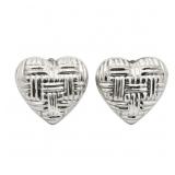 Taxco Mexico Woven Heart Earrings