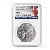 GB Britannia and Liberty 1 oz Silver Coin NGC MS69