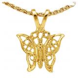 Openwork Butterfly Pendant 14k Gold