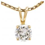 $1 NR Diamond Solitaire Pendant 14k Gold