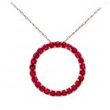 1.25 Carat Ruby Halo Sliding Gold Pendant