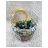 Large Jar full of Modern and Antique Marbles, Incl