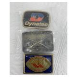 Three assorted belt buckels.