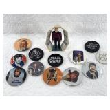 Lot of Assorted Star wars pins and a Star Trek orn