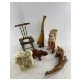 Collection of figurines: cook inlet cup, Elephants