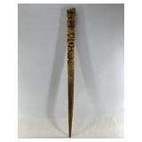 Hand carved wood Tiki stick about 34" long
