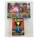 Lot of 1995 Marvel Overpower cardgame decks and pl
